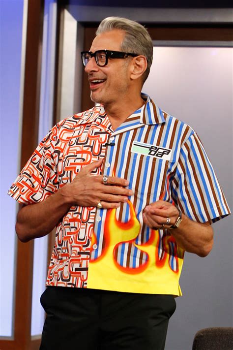 prada bowling shirt jeff goldblum|jeff goldblum suits.